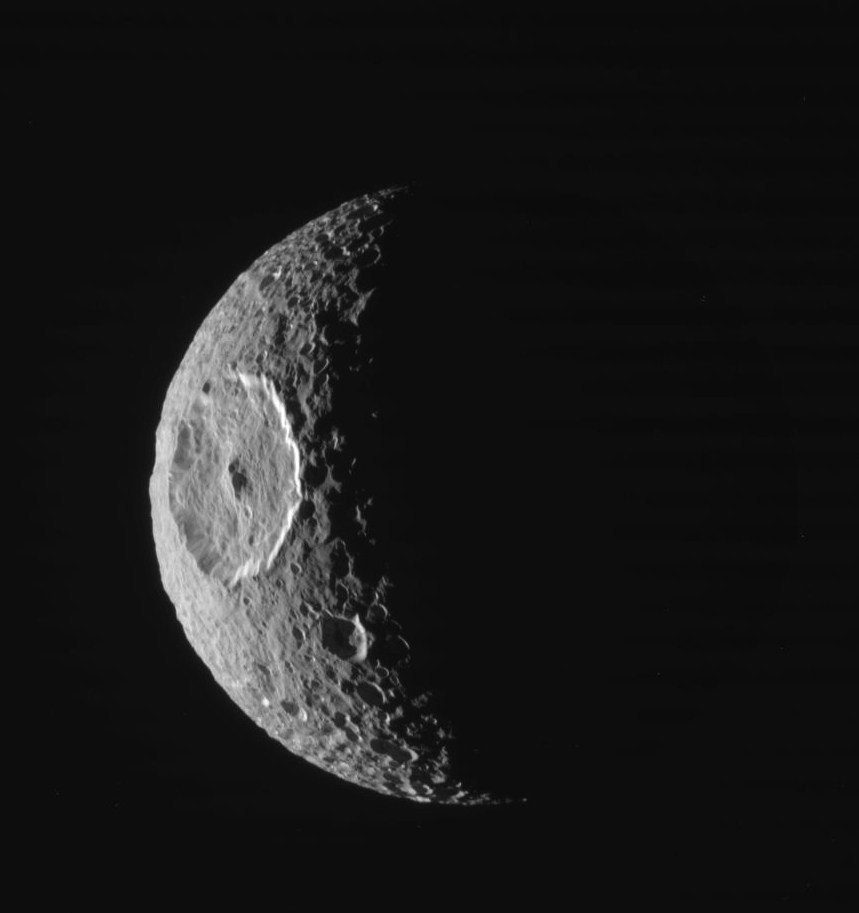 Cratère d'impact Herschel sur Mimas