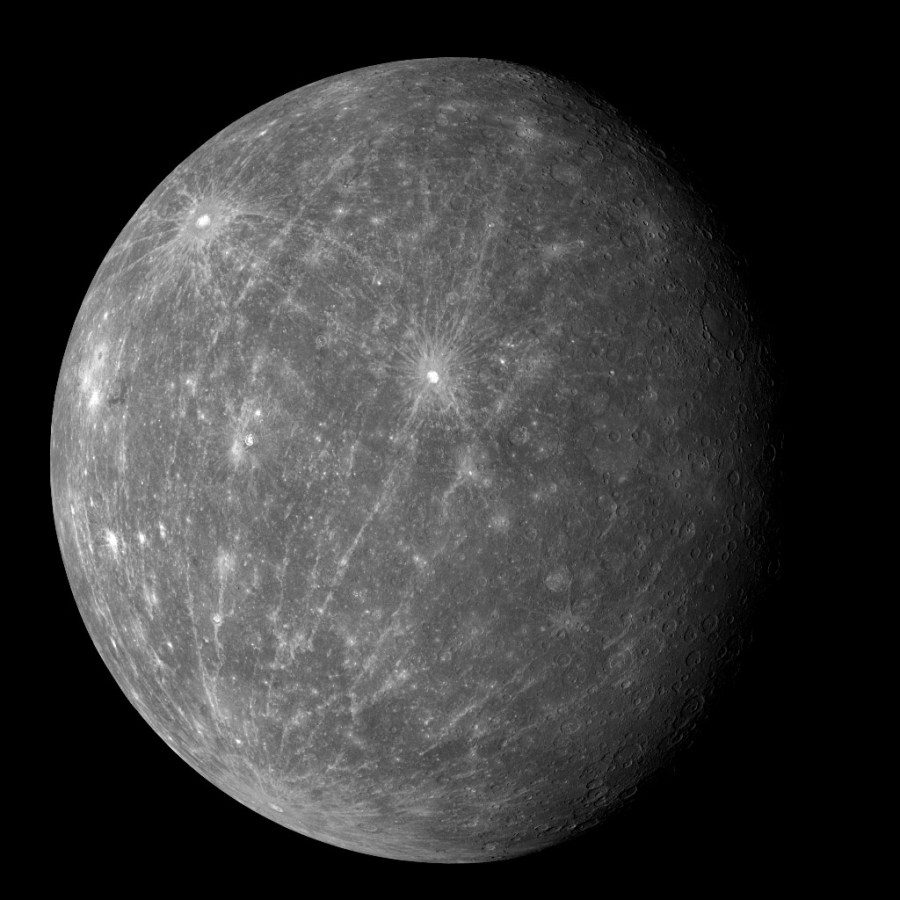 Image de Mercure, prise par la sonde MESSENGER