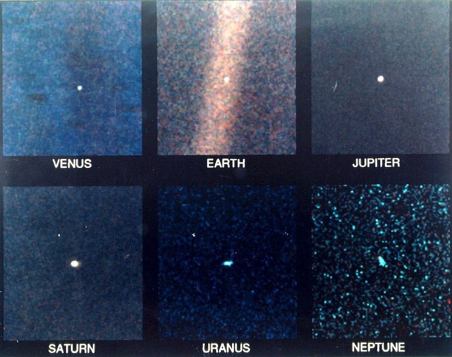 Une vue de nos planètes à 6 milliards de kilomètres de distance. Voyager 1.