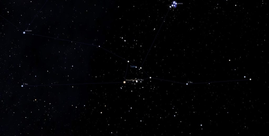 Vue de l'étoile dans le programme du planétarium