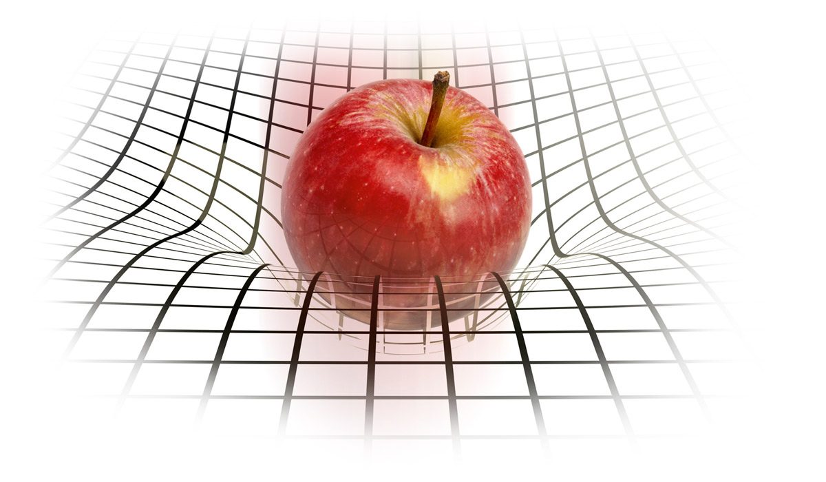 La pomme de Newton déforme l'espace-temps d'Einstein