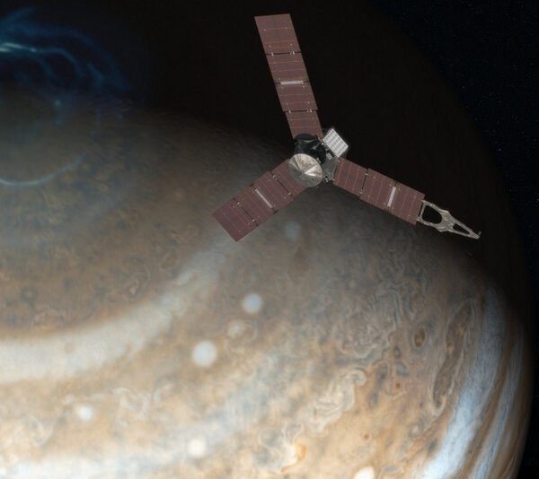 Juno au-dessus du pôle de Jupiter