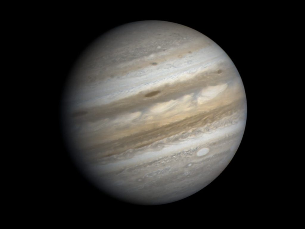 Jupiter, vue par la sonde Voyager 1.
