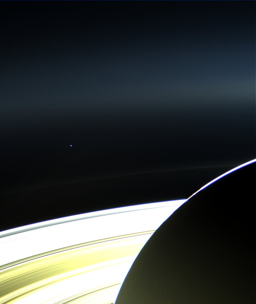Terre, Saturne et anneaux