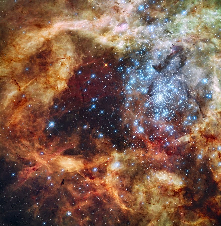 Amas d'étoiles R136. Image du télescope Hubble
